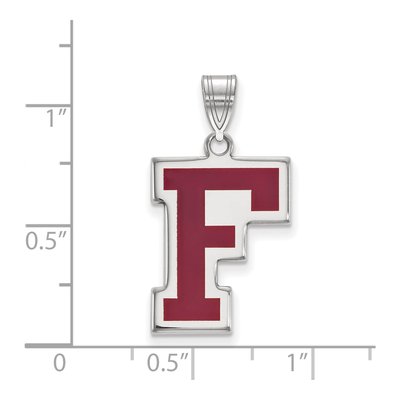 Fordham University Sterling Silver Large Letter F Pendant – view 2
