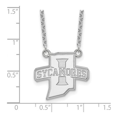 Indiana State University Sterling Silver Large Sycamores Pendant Necklace – view 3