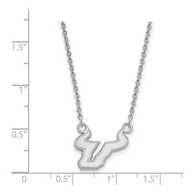 University of South Florida Sterling Silver Small USF Bulls Pendant Necklace – view 2