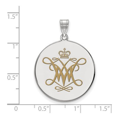 College of William & Mary Sterling Silver Extra Large Enamel Disc Pendant – view 2