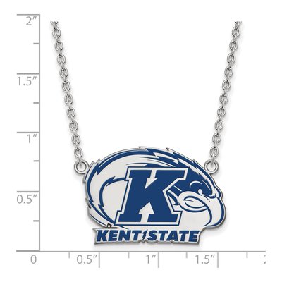 Kent State University Sterling Silver Large Enameled Pendant Necklace – view 2