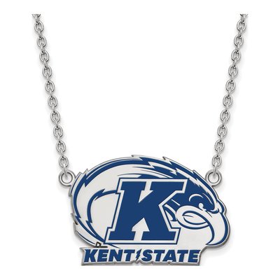 Kent State University Sterling Silver Large Enameled Pendant Necklace