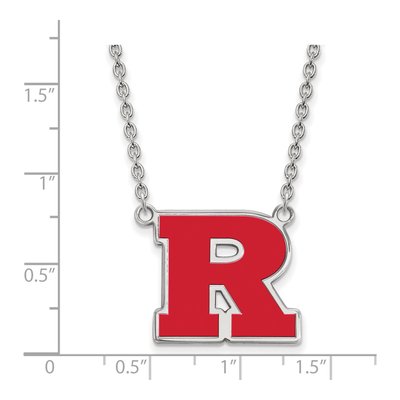 Rutgers University Sterling Silver Large Letter R Pendant Necklace – view 2