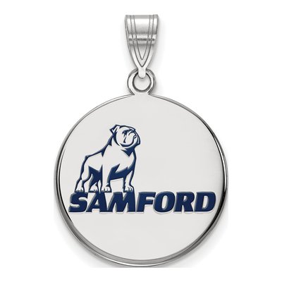 Samford University Sterling Silver Large Enameled Disc Pendant