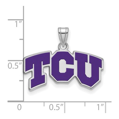 Texas Christian University Sterling Silver Small TCU Horned Frogs Pendant – view 2
