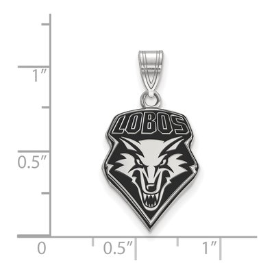 University of New Mexico Sterling Silver Large Lobos Pendant – view 2