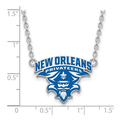 University of New Orleans Sterling Silver U-N-O Large Enameled Pendant Necklace – view 3