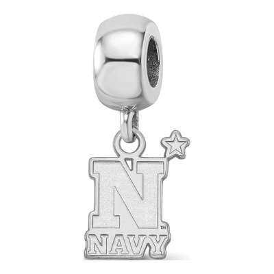 United States Naval Academy Sterling Silver Small US Dangle Bead