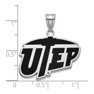 University of Texas at El Paso Sterling Silver Large UTEP Enameled Pendant – view 2
