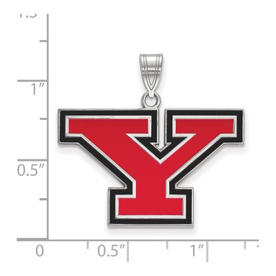 Youngstown State University Sterling Silver Large Enameled Letter Y Pendant – view 2
