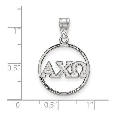 Alpha Chi Omega Sterling Silver Large Circle Pendant – view 2
