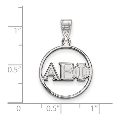 Alpha Epsilon Phi Sterling Silver Sorority Greek Letters Small Circle Pendant – view 2