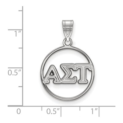 Alpha Sigma Tau Sterling Silver Medium Circle Pendant – view 2
