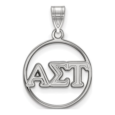 Alpha Sigma Tau Sterling Silver Medium Circle Pendant
