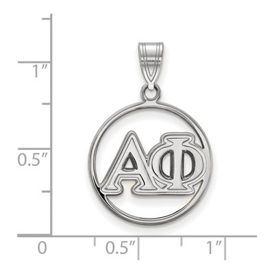 Alpha Phi Sterling Silver Medium Circle Pendant – view 2