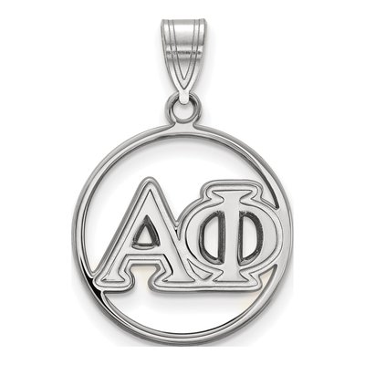 Alpha Phi Sterling Silver Medium Circle Pendant