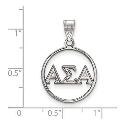 Alpha Sigma Alpha Sterling Silver Small Circle Pendant – view 2