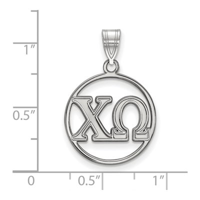 Chi Omega Sterling Silver Small Sorority Pendant – view 2
