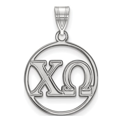 Chi Omega Sterling Silver Small Sorority Pendant