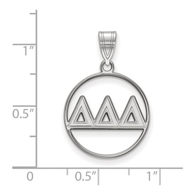 Delta Delta Delta Sterling Silver Medium Sorority Circle Pendant – view 2
