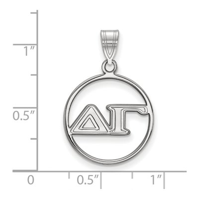Delta Gamma Sterling Silver Medium Circle Pendant – view 2