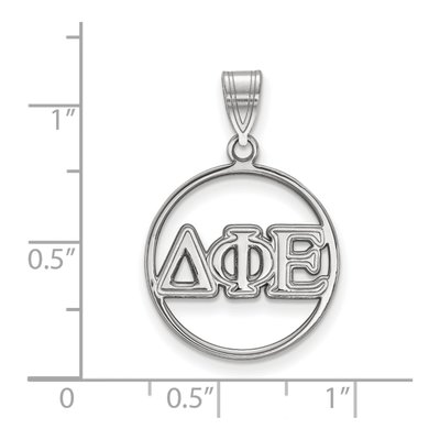 Delta Phi Epsilon Sterling Silver Medium Circle Pendant – view 2
