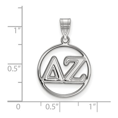 Delta Zeta Sterling Silver Medium Circle Pendant – view 2