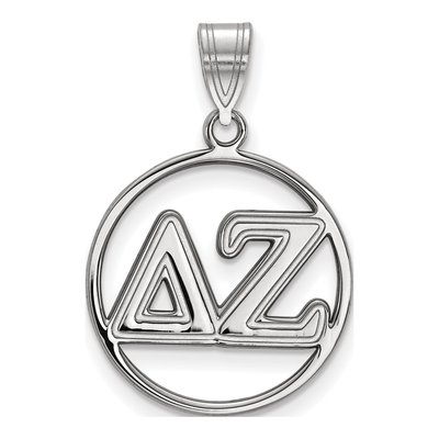 Delta Zeta Sterling Silver Medium Circle Pendant