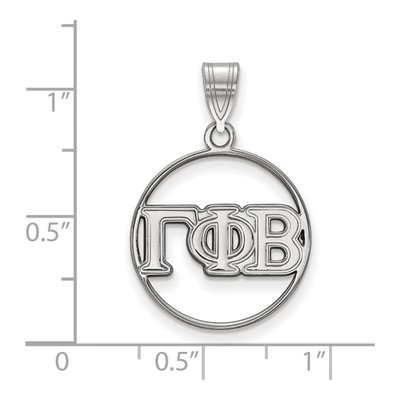 Gamma Phi Beta Sterling Silver Medium Circle Pendant – view 2