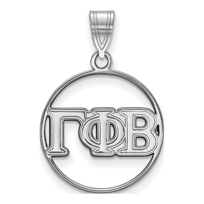 Gamma Phi Beta Sterling Silver Medium Circle Pendant