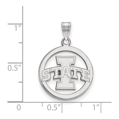 Iowa State University Sterling Silver Medium Circle Pendant – view 2