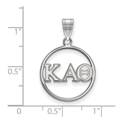 Kappa Alpha Theta Sterling Silver Sorority Greek Letters Medium Circle Pendant – view 2
