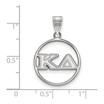 Kappa Delta Sterling Silver Medium Circle Pendant – view 2