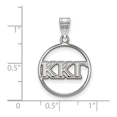 Kappa Kappa Gamma Sterling Silver Medium Circle Pendant – view 2