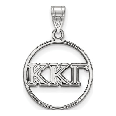 Kappa Kappa Gamma Sterling Silver Medium Circle Pendant