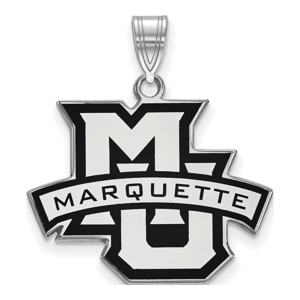 Marquette University Sterling Silver Large Enameled Pendant