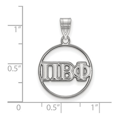 Pi Beta Phi Sterling Silver Medium Circle Pendant – view 2
