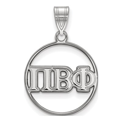 Pi Beta Phi Sterling Silver Medium Circle Pendant
