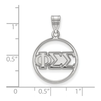 Phi Sigma Sigma Sterling Silver Medium Circle Pendant – view 2
