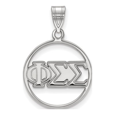 Phi Sigma Sigma Sterling Silver Medium Circle Pendant