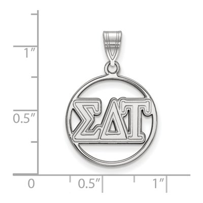 Sigma Delta Tau Sterling Silver Medium Sorority Pendant – view 2