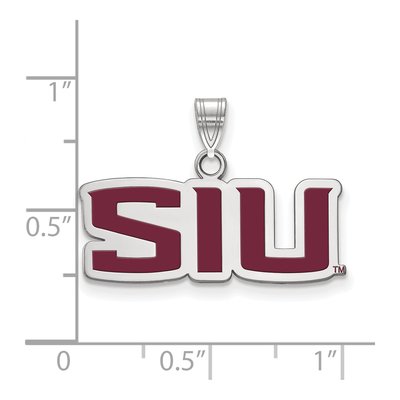 Southern Illinois University Sterling Silver Small SIU Pendant – view 2