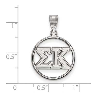 Sigma Kappa Sterling Silver Medium Circle Pendant – view 2