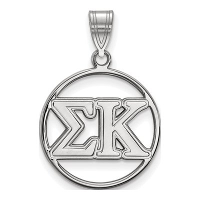 Sigma Kappa Sterling Silver Medium Circle Pendant