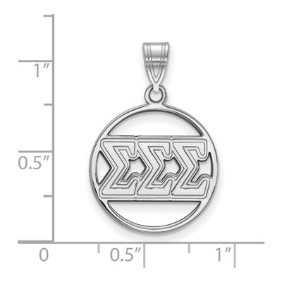 Sigma Sigma Sigma Sterling Silver Medium Circle Pendant – view 2