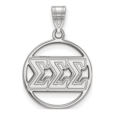 Sigma Sigma Sigma Sterling Silver Medium Circle Pendant