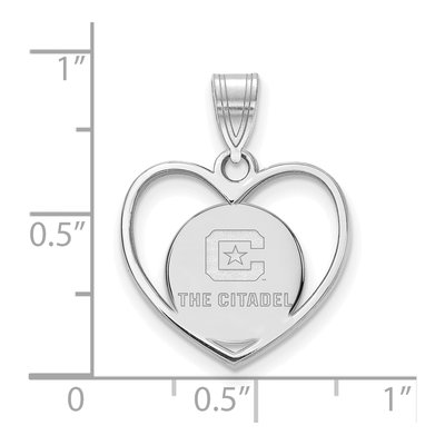 The Citadel Sterling Silver Medium Heart Pendant – view 2