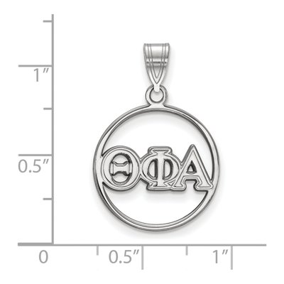 Theta Phi Alpha Sterling Silver Medium Circle Pendant – view 2