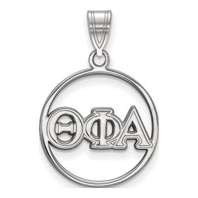 Theta Phi Alpha Sterling Silver Medium Circle Pendant