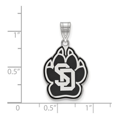 University of South Dakota Sterling Silver Large Enamel Pendant – view 2